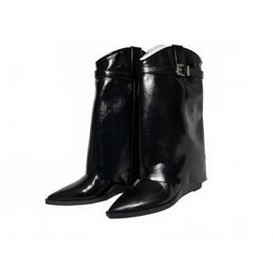 Madden Girl JJOE Black Shiny Knee-High Boots Size 8.5
